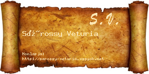 Sárossy Veturia névjegykártya